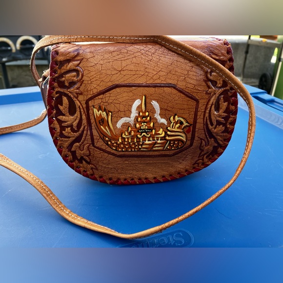 Brown hand painted purse from Cuba - Picture 4 of 6